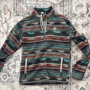 Ariat Black and Brown Zip Up Sweater